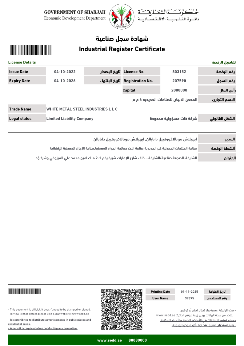 Registration Certificate